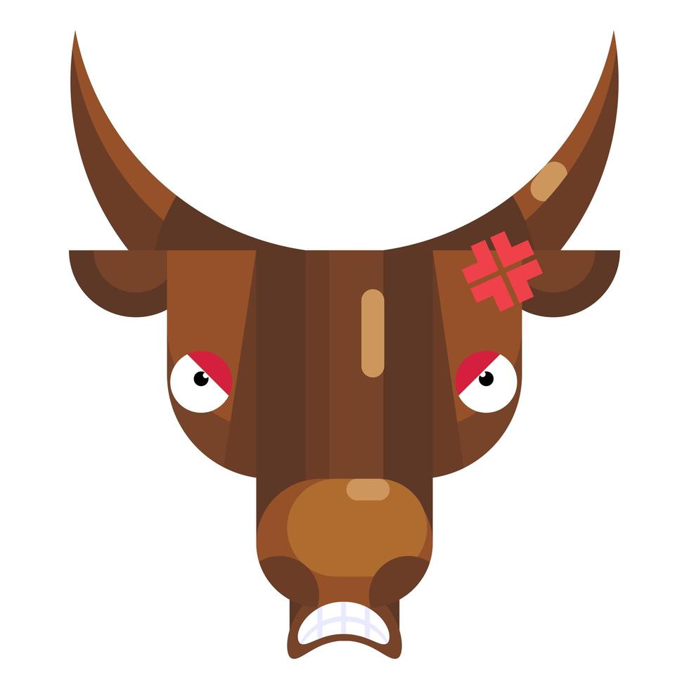 enojado toro cara emoji loco cómico vaca icono emoción aislada signo  2450745 Vector en Vecteezy