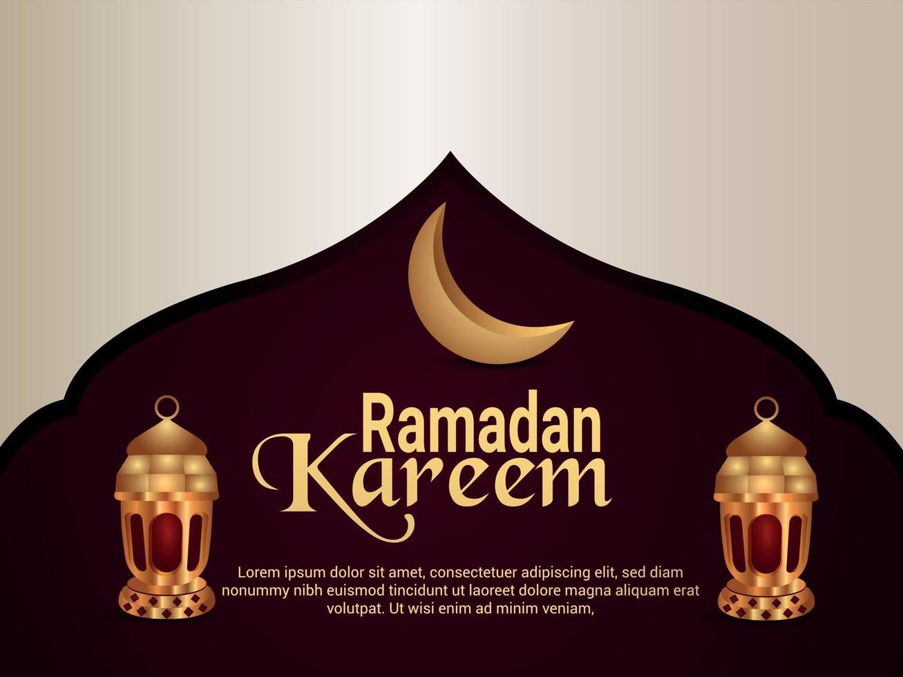 Fondo de celebración del festival islámico de Ramadán Kareem con linterna islámica vector