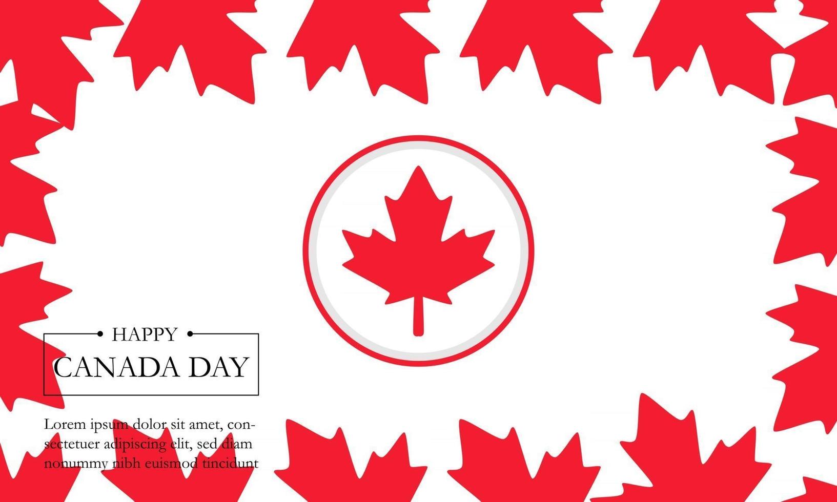 fondo del día de canadá con hojas de arce y bandera de canadá vector de feliz día de canadá