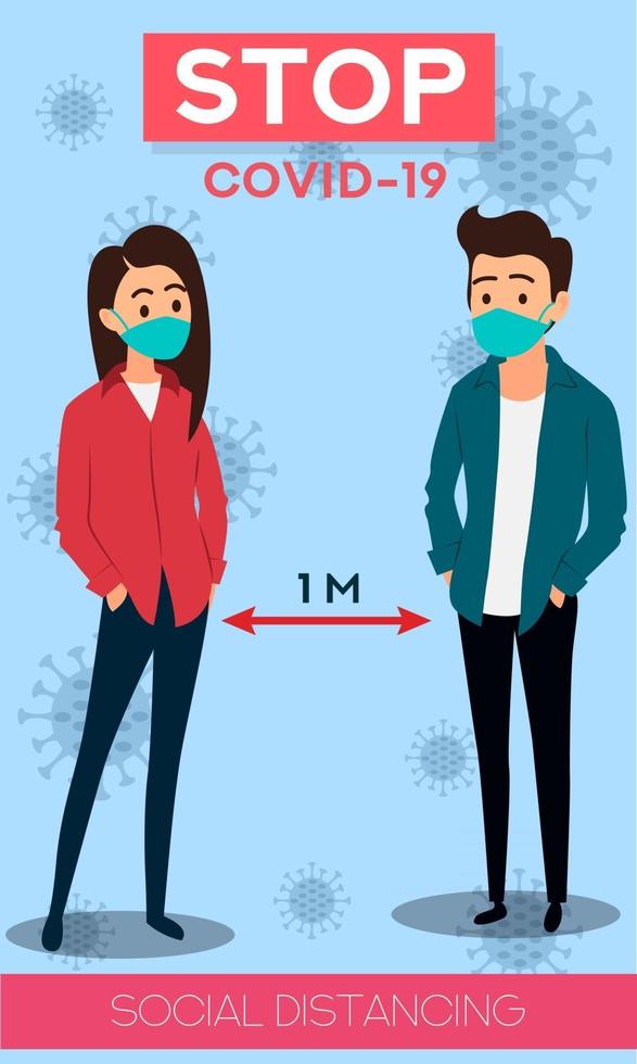 Social Distance concept, web banner coronavirus prevention vector