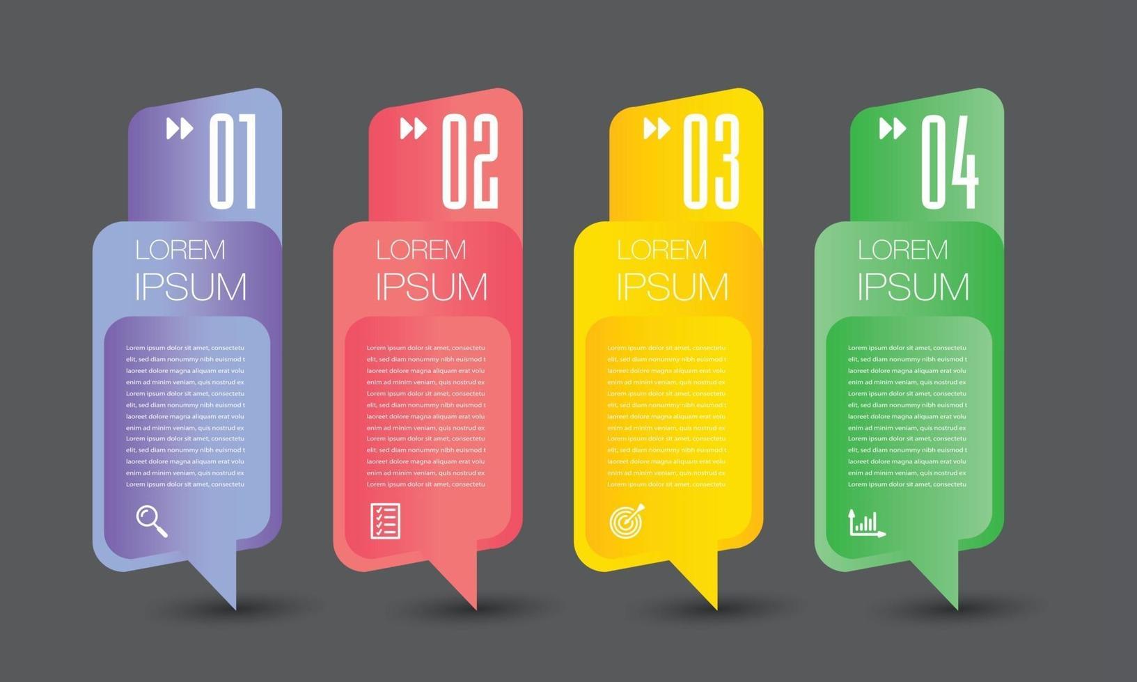 modern text box template banner Infographics vector