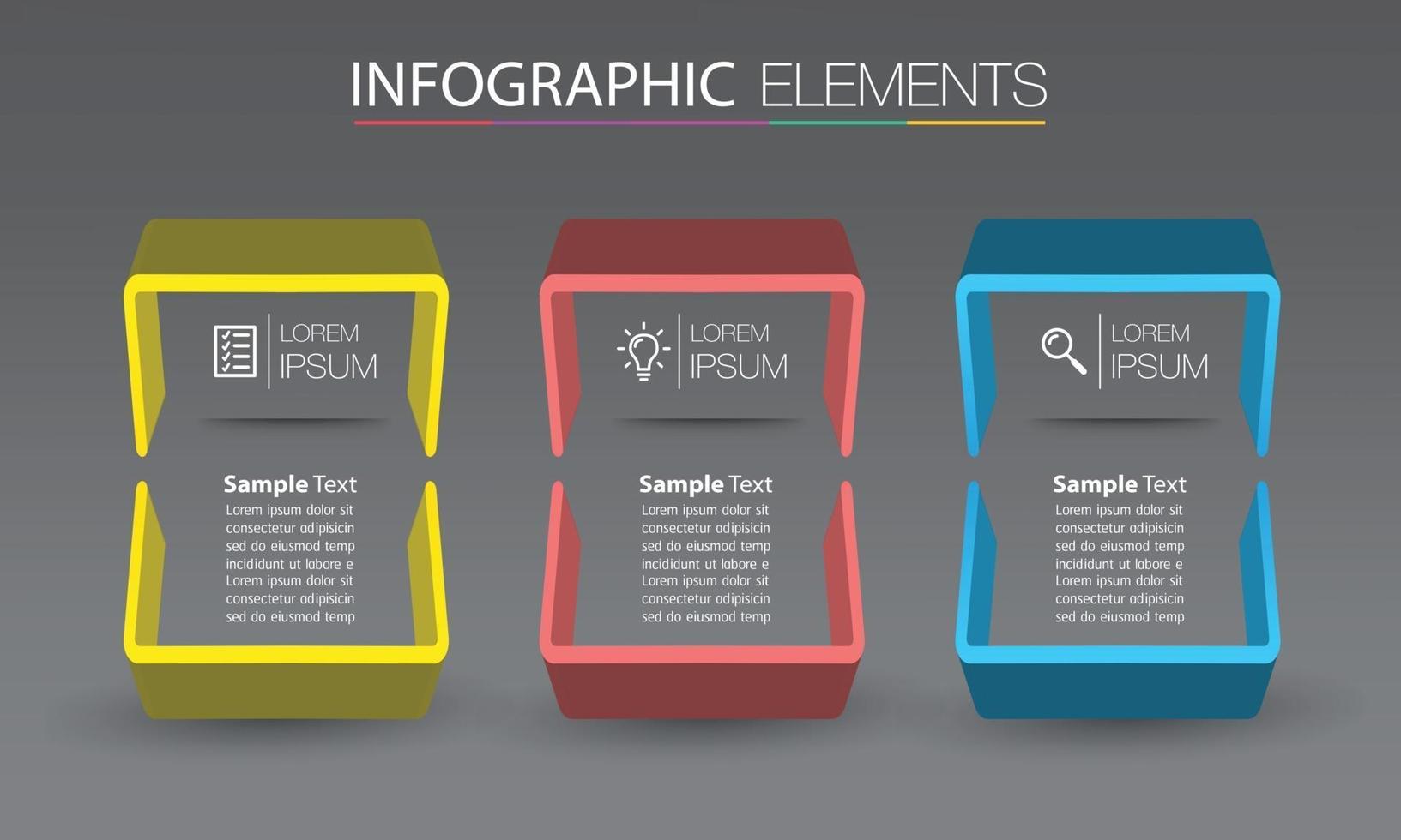 modern text box template banner Infographics vector