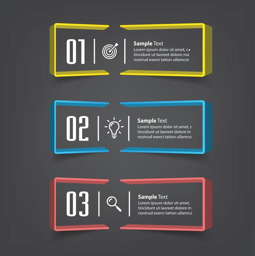 modern text box template banner Infographics vector