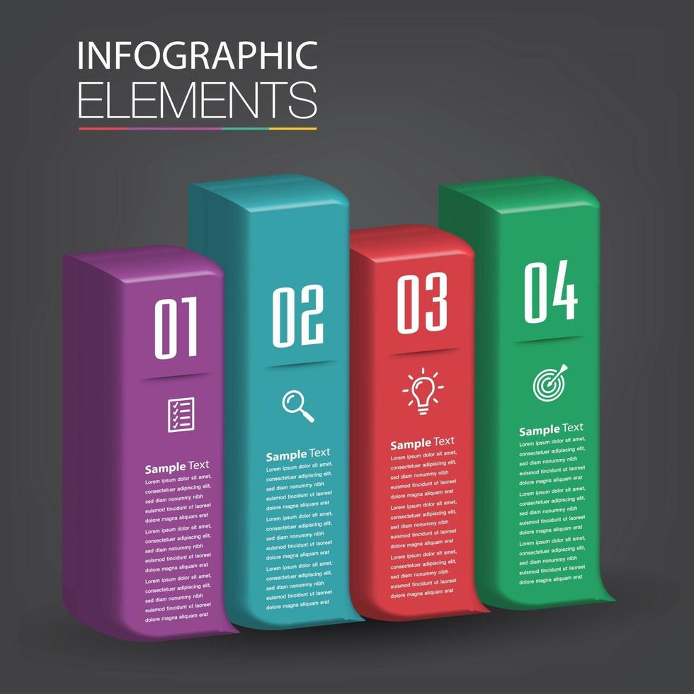 modern text box template banner Infographics vector