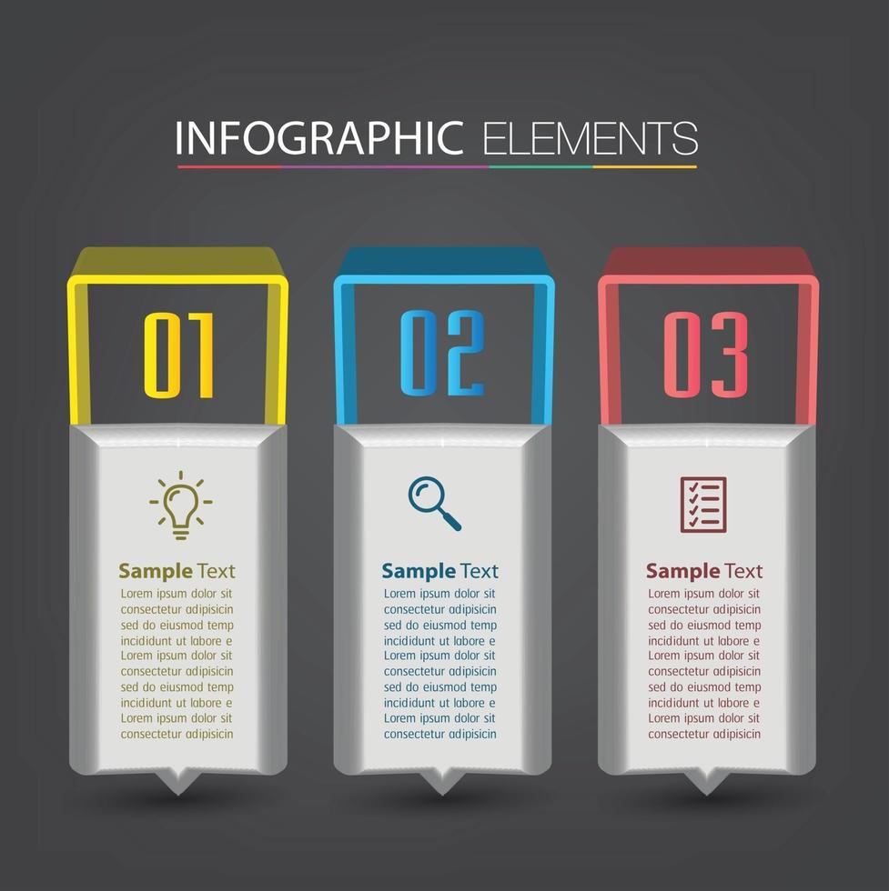 modern text box template banner Infographics vector