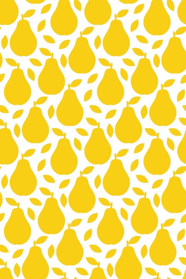 Tropical background with pears Fruit repeated background vector
