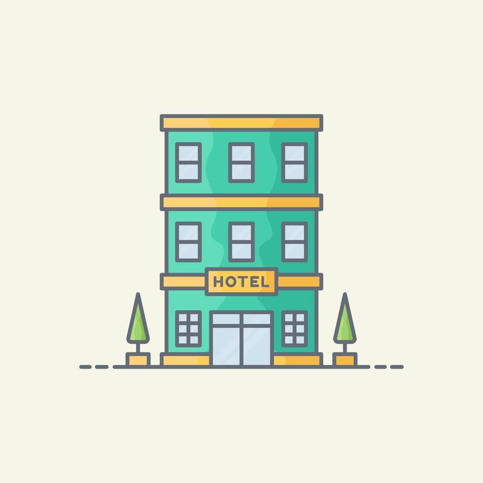 Hotel building vector icon illustration