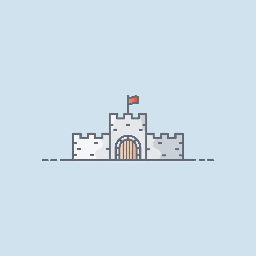 Ilustración de icono de vector de castillo