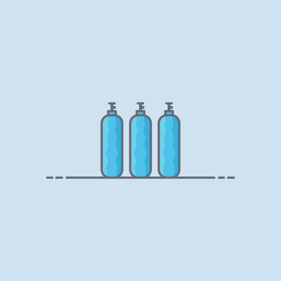 Oxygen cylinder vector icon illustration