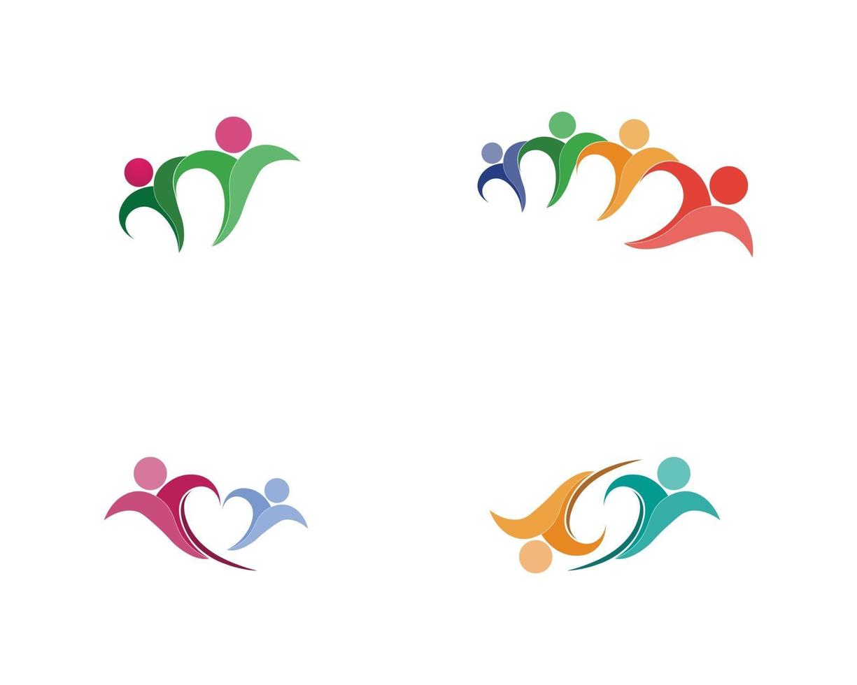 Community people care logo and symbols template vector