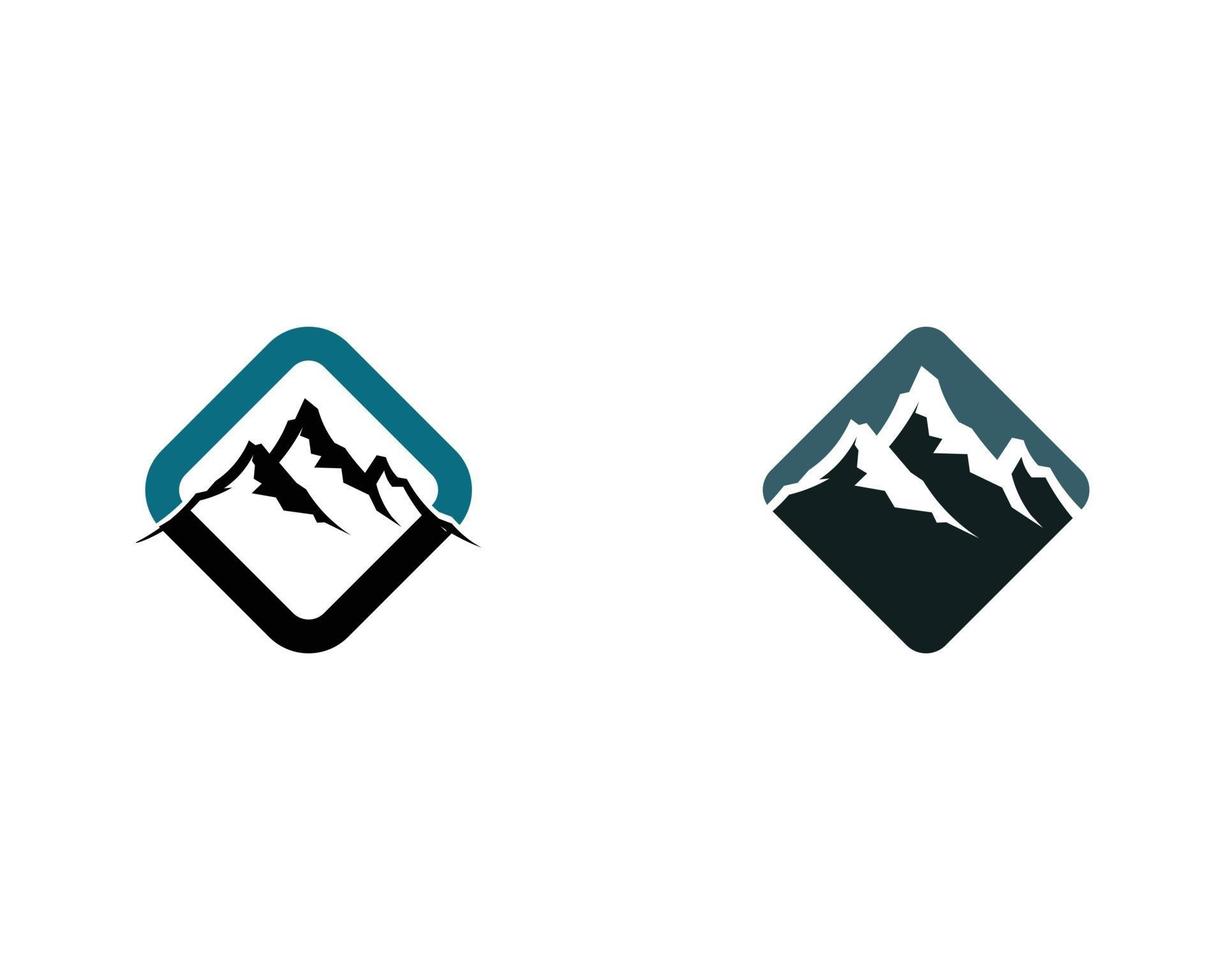 plantilla de iconos de logotipo y símbolos de paisaje de naturaleza de montaña vector