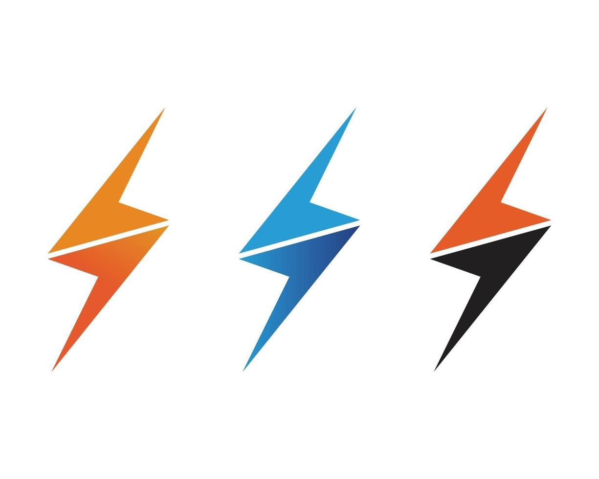 logotipo y símbolos del icono del relámpago del vector eléctrico