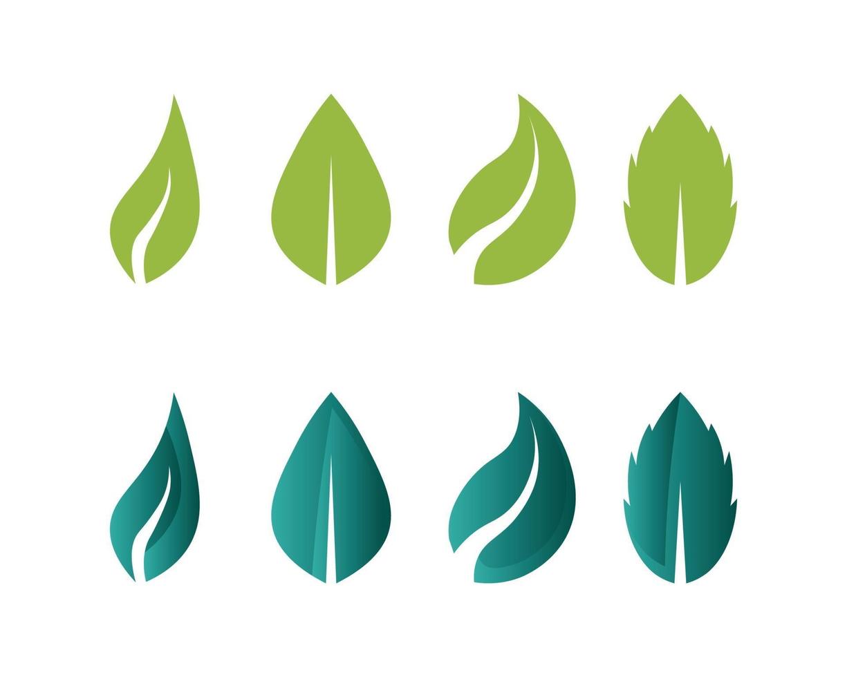 diseño de logotipo de vector de hoja de árbol naturaleza verde de la naturaleza icono de salud y hierbas frescas