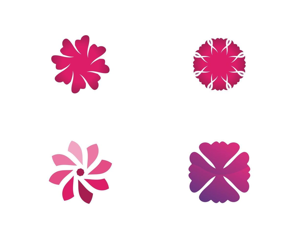 Vector set of floral patterns on a white background