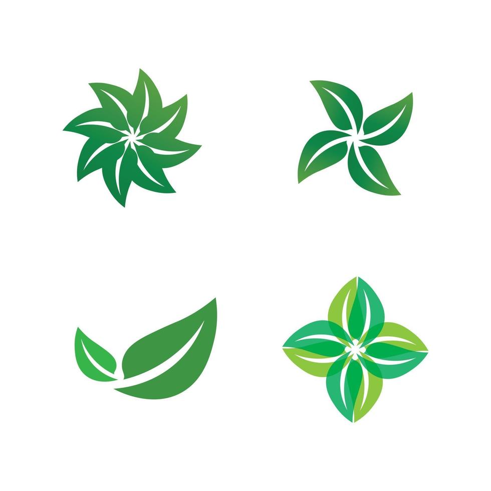 Tree leaf vector logo design green of nature go green plant logo design for business