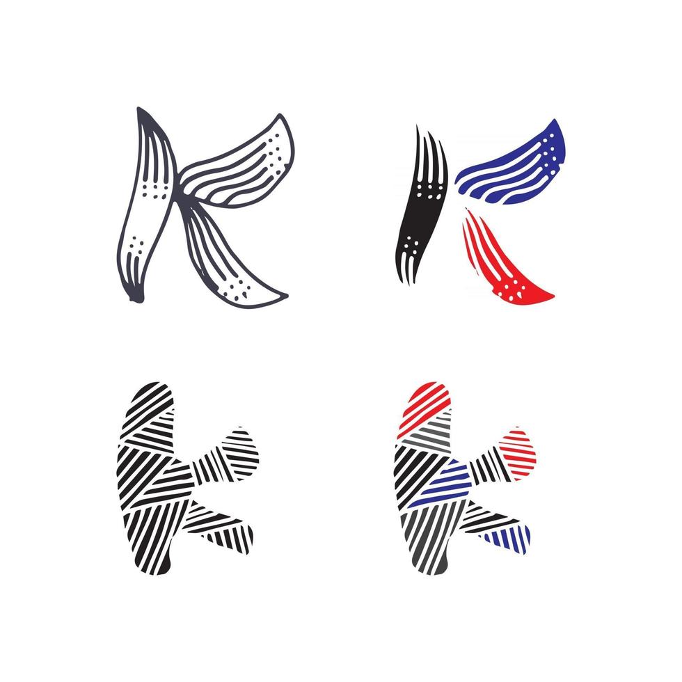 k letter k logo design and vector