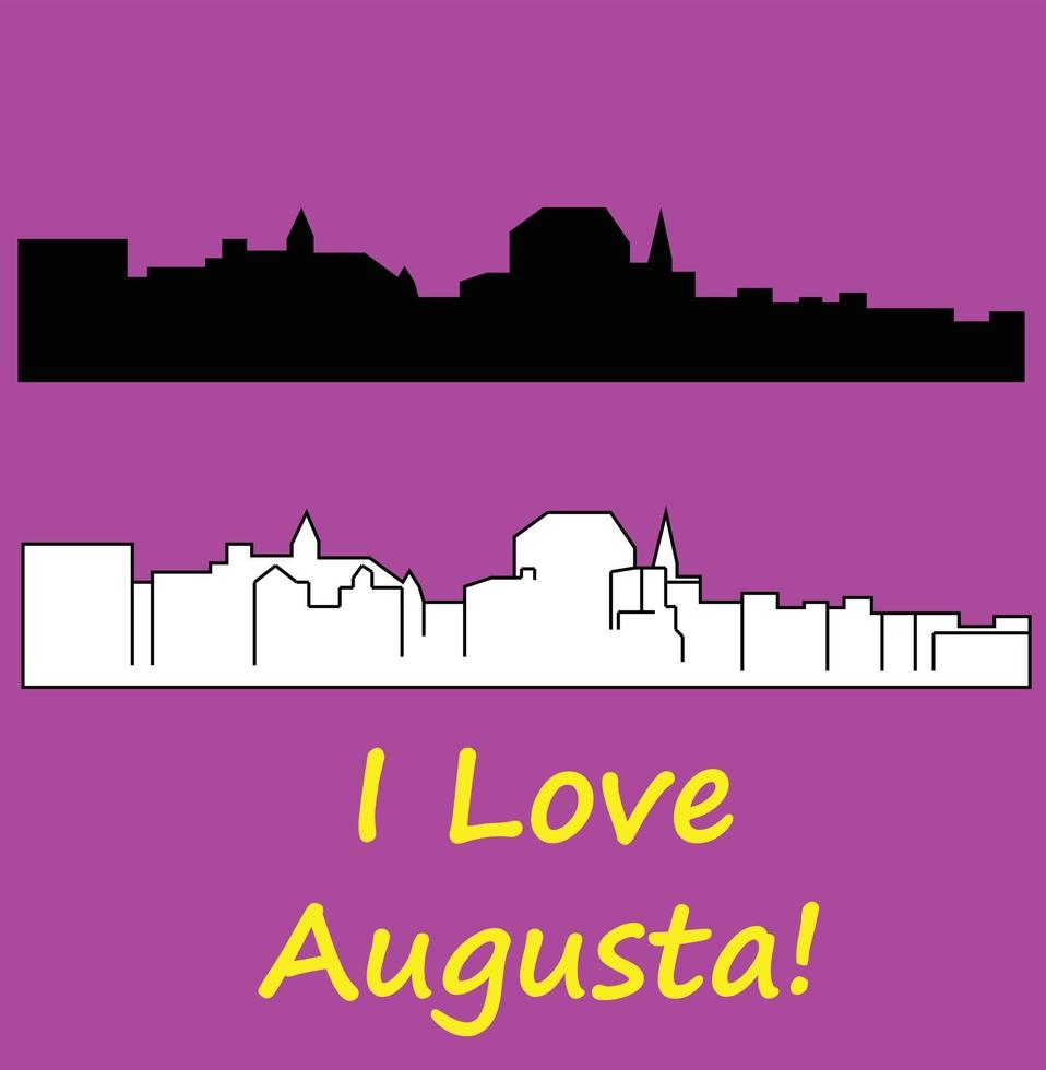 silueta de la ciudad de maine augusta vector