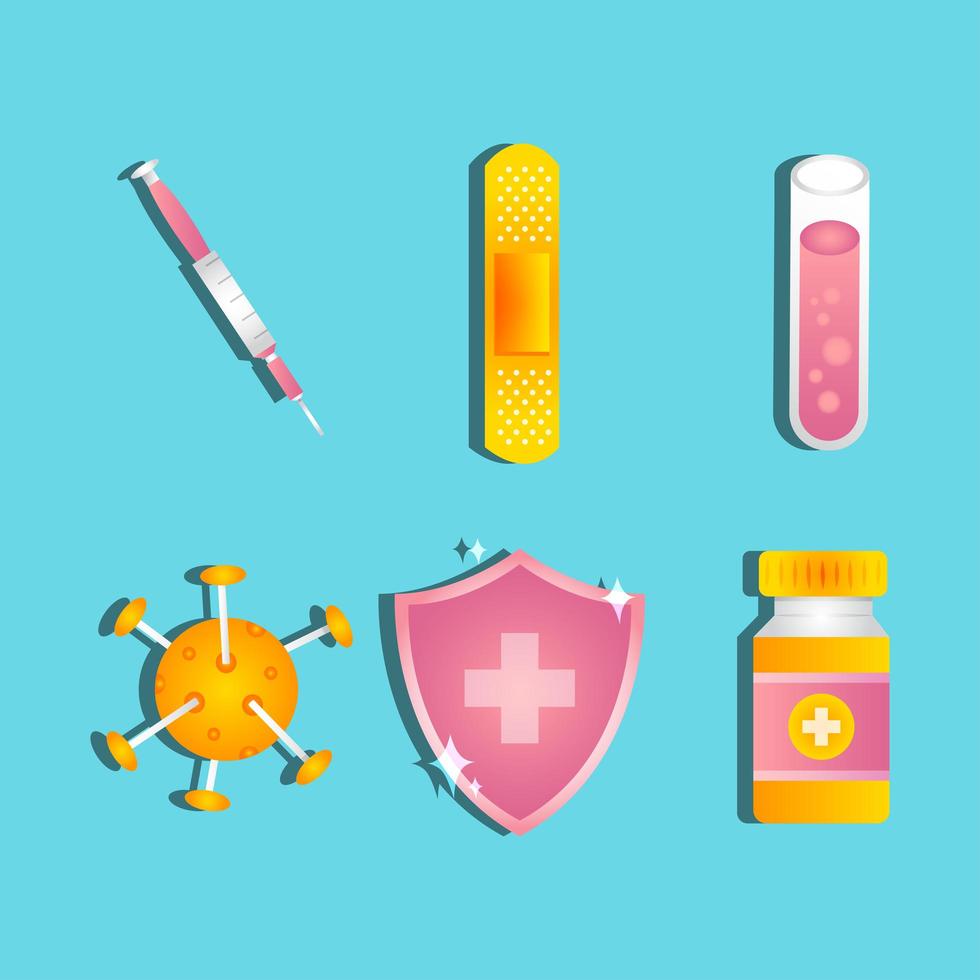 Vaccine Icon Template Set vector