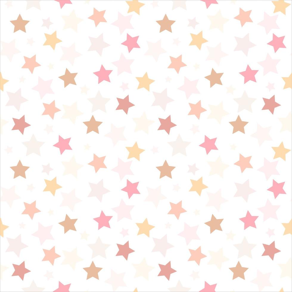 Continuous cute pattern with stars in different tons Vector