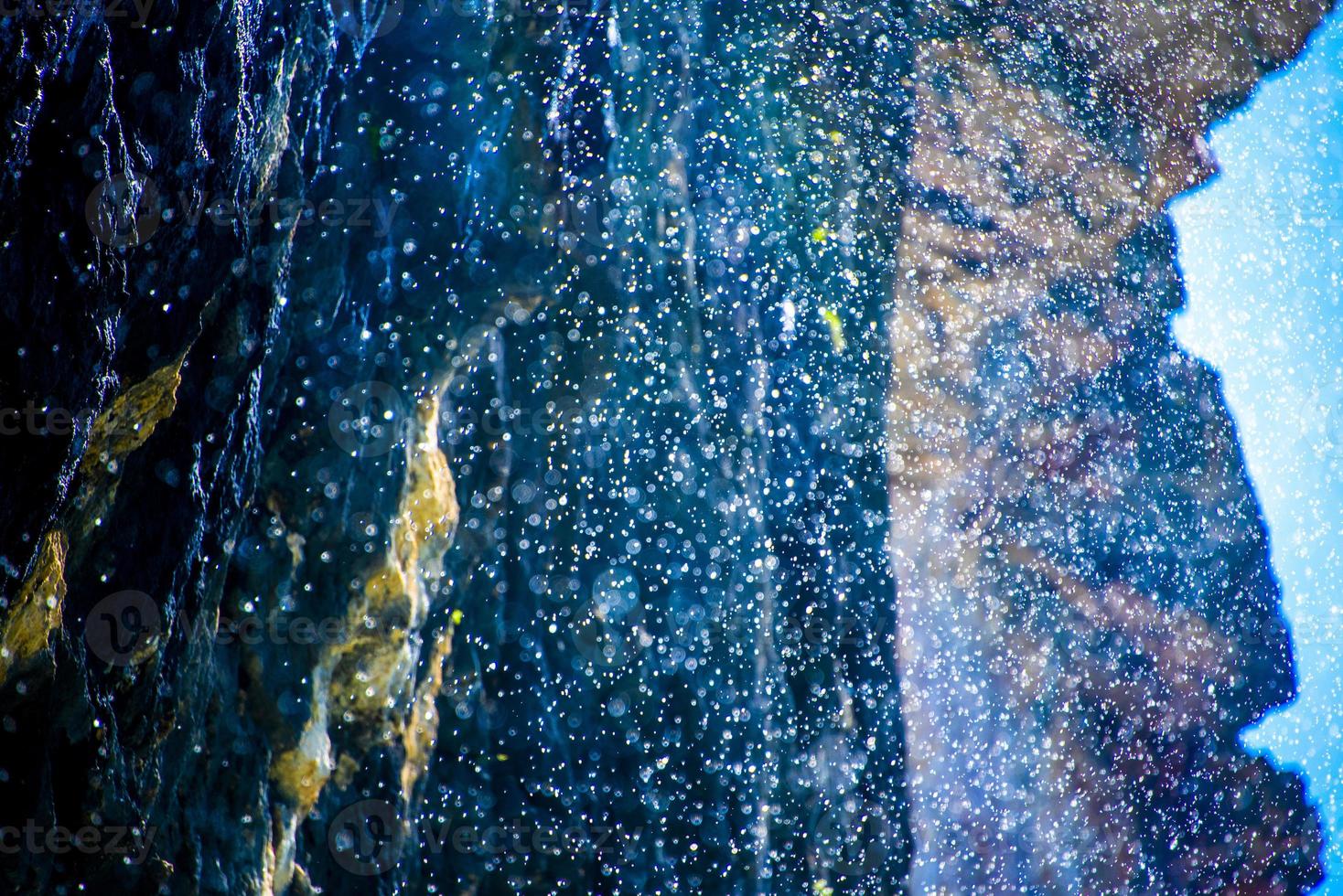 Drops of water on the Dolomite rock photo