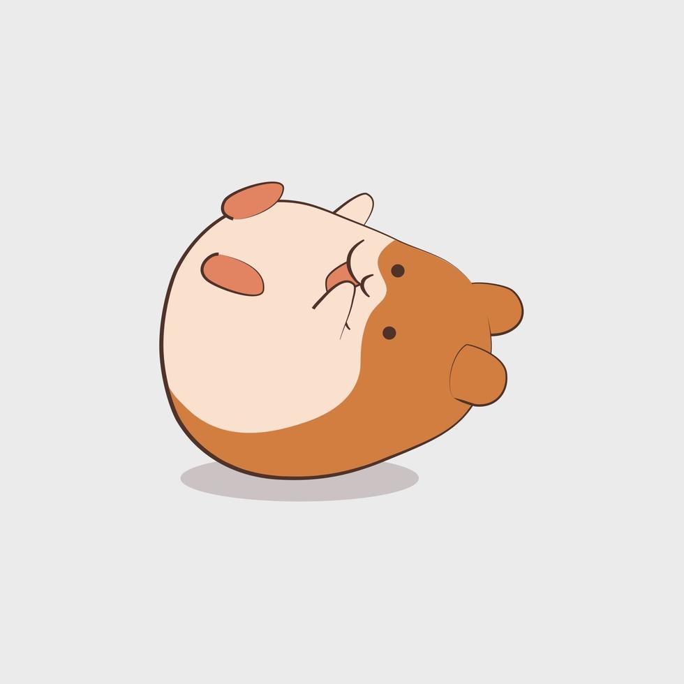 Cute hamster lying down vector design