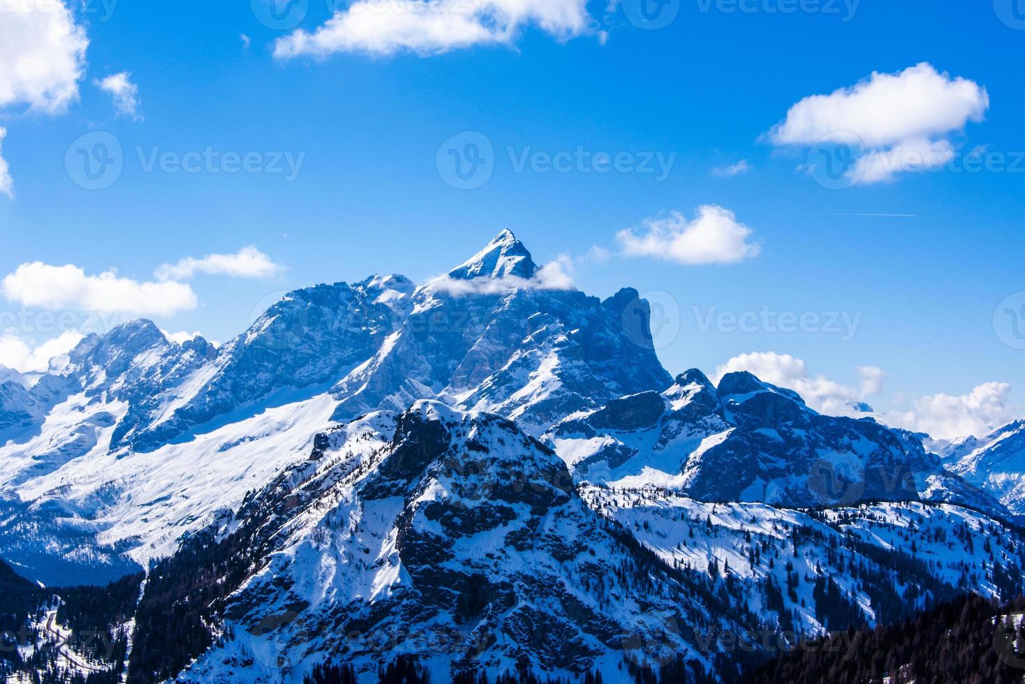 Peaks of the Dolomites in winter photo