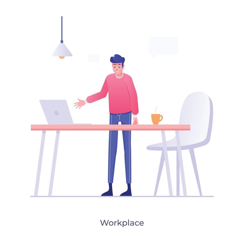 Workplace and office vector