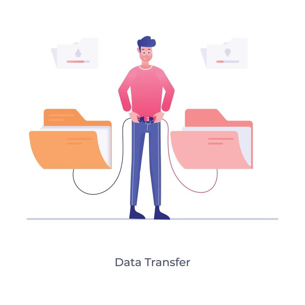 transferencia de datos editable vector