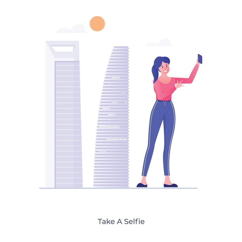 toma una selfie vector