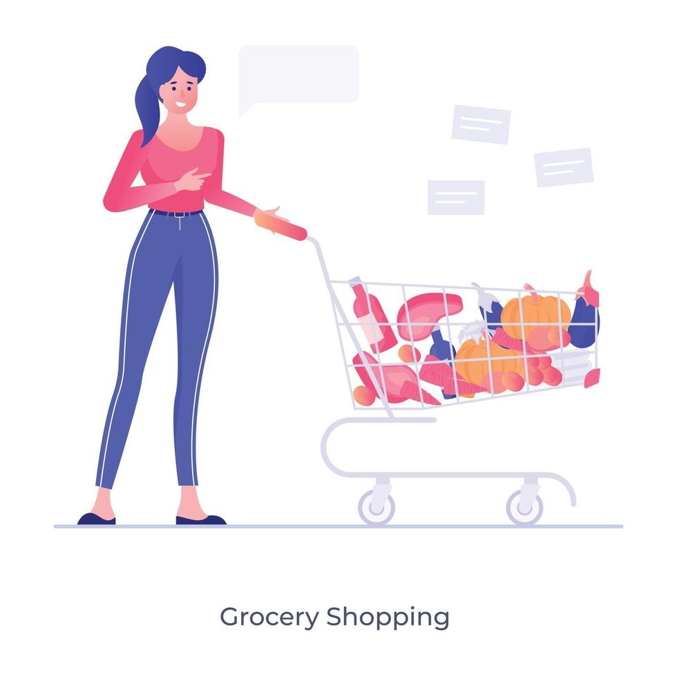 Grocery Shopping and Products vector