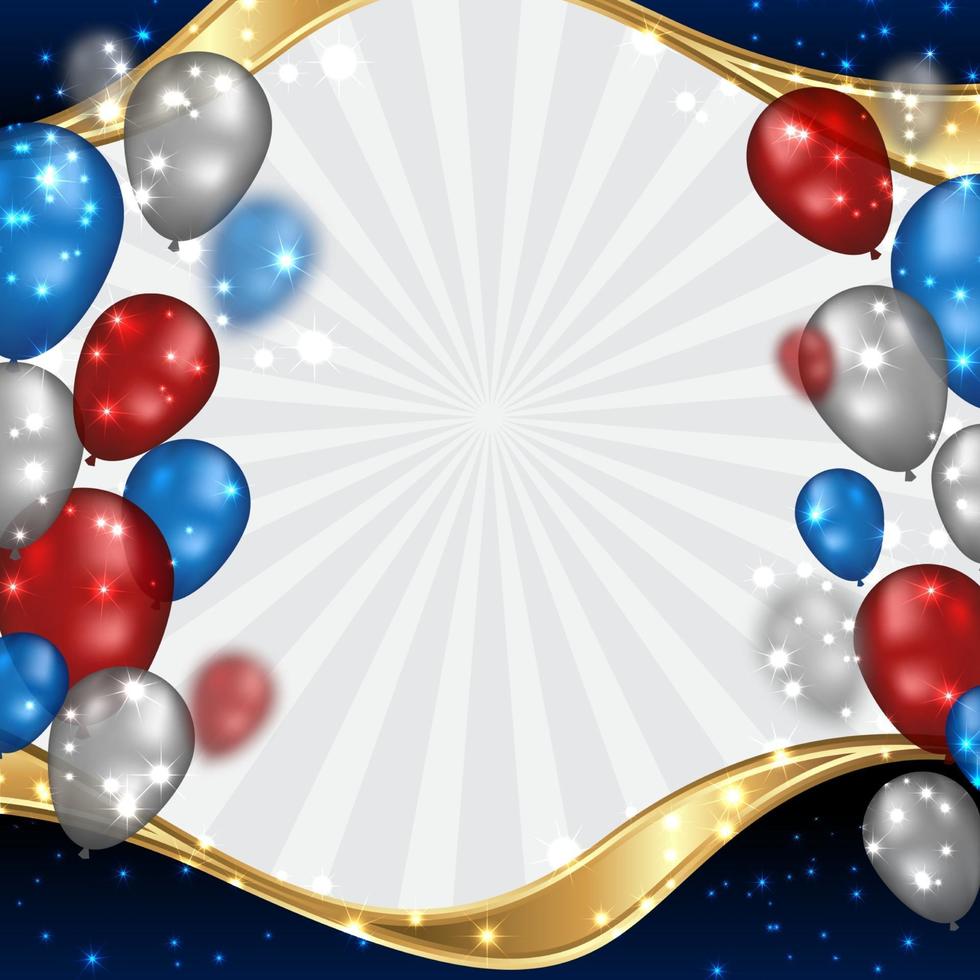 4th of July Background with Realistic Balloon vector