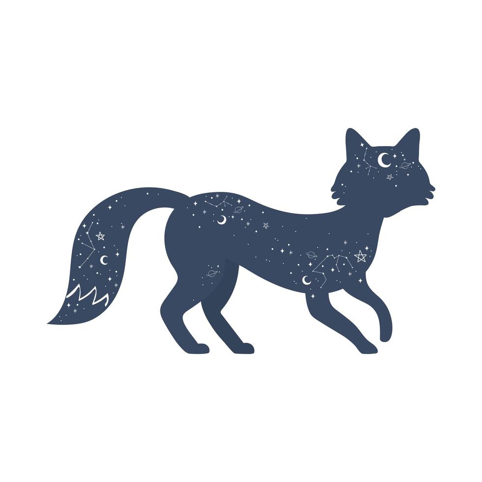 fox mystic astrology vector