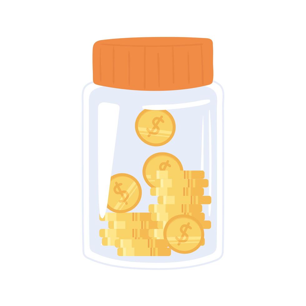 jar with coins vector