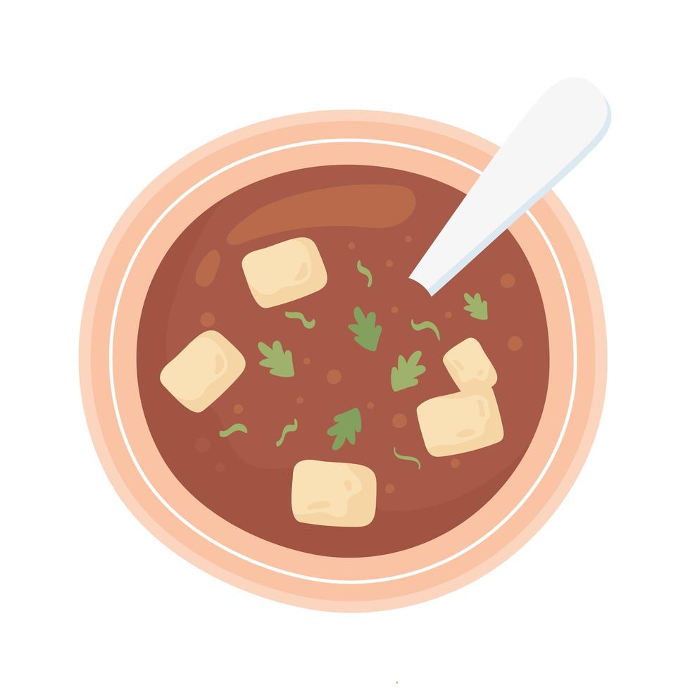 comida de sopa árabe vector