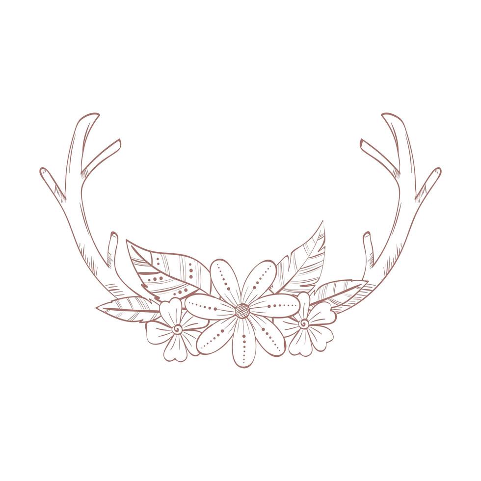 rustic flowers boho vector