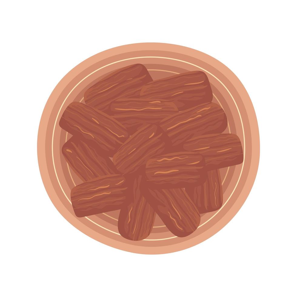 beef jerky food vector