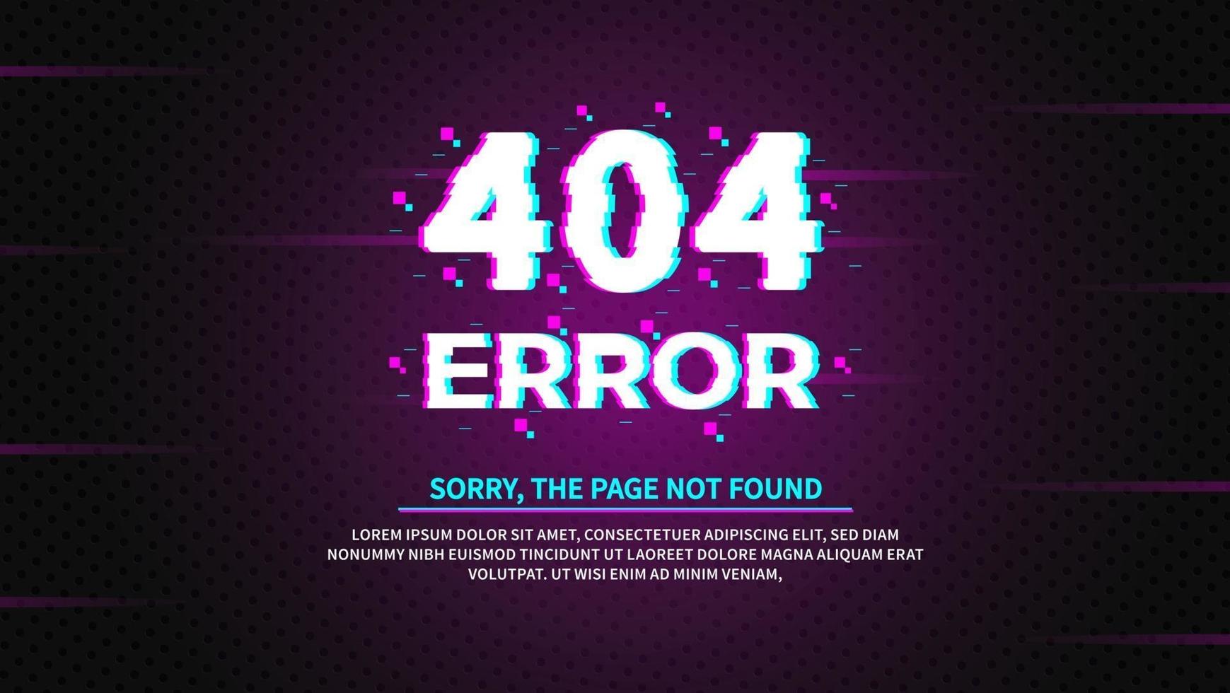 404 error landing page vector