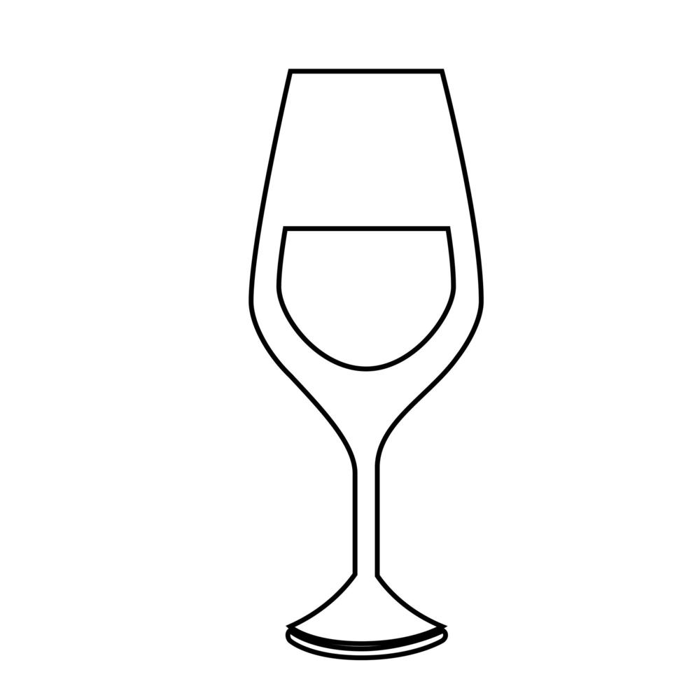 icono de copa de vino vector