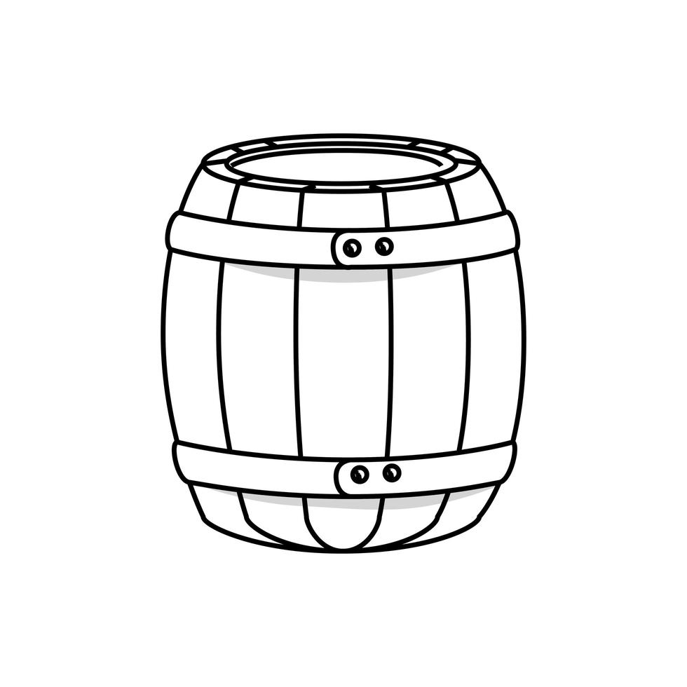 wooden barrel icon vector