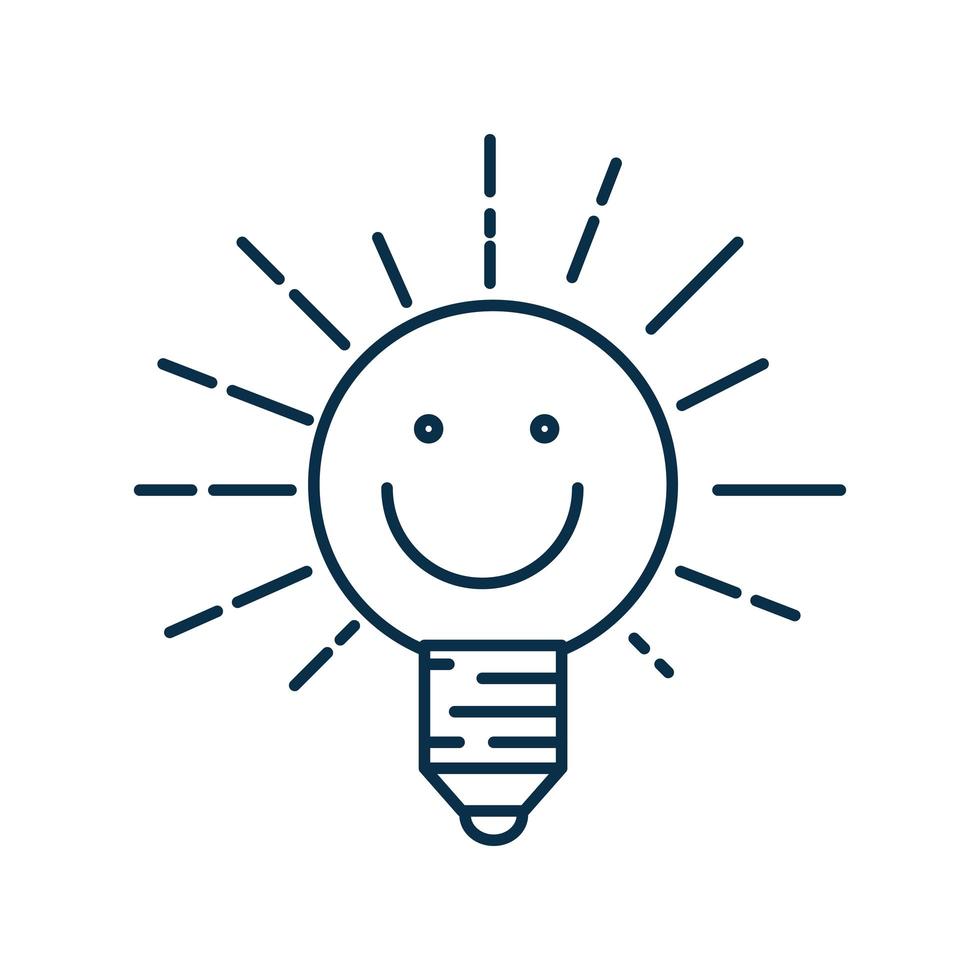 happy bulb light iocn vector