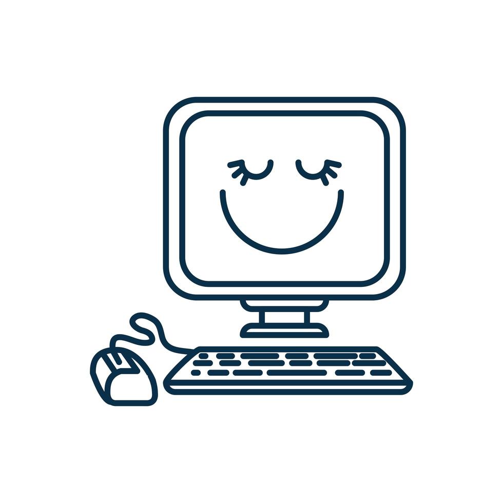 happy computer icon vector