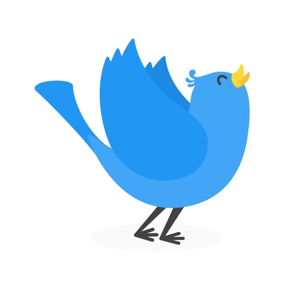 Cute little bird tweeting vector