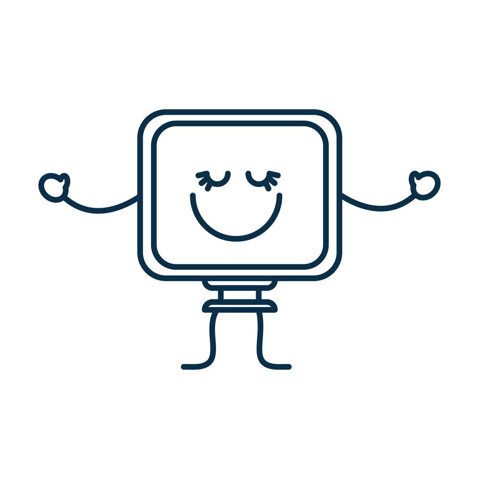 happy computer icon vector
