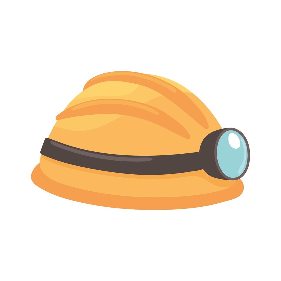 mining helmet with light vector