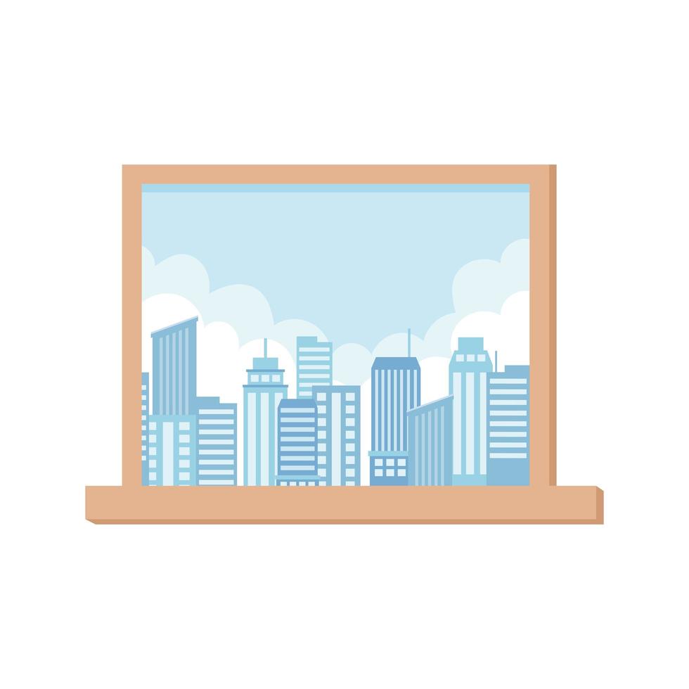 ventana vista ciudad vector