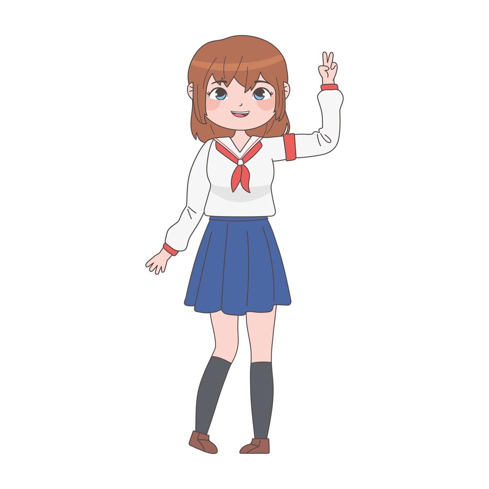 uniforme de chica manga vector