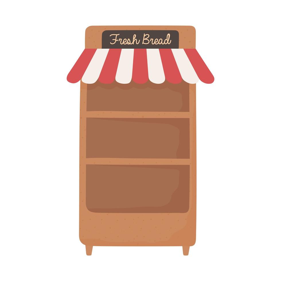 fresh bread shelf vector