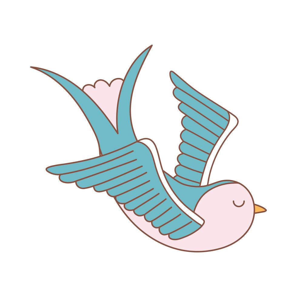 cute bird animal vector