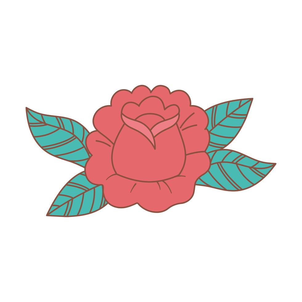 flor rosa tatuaje vector