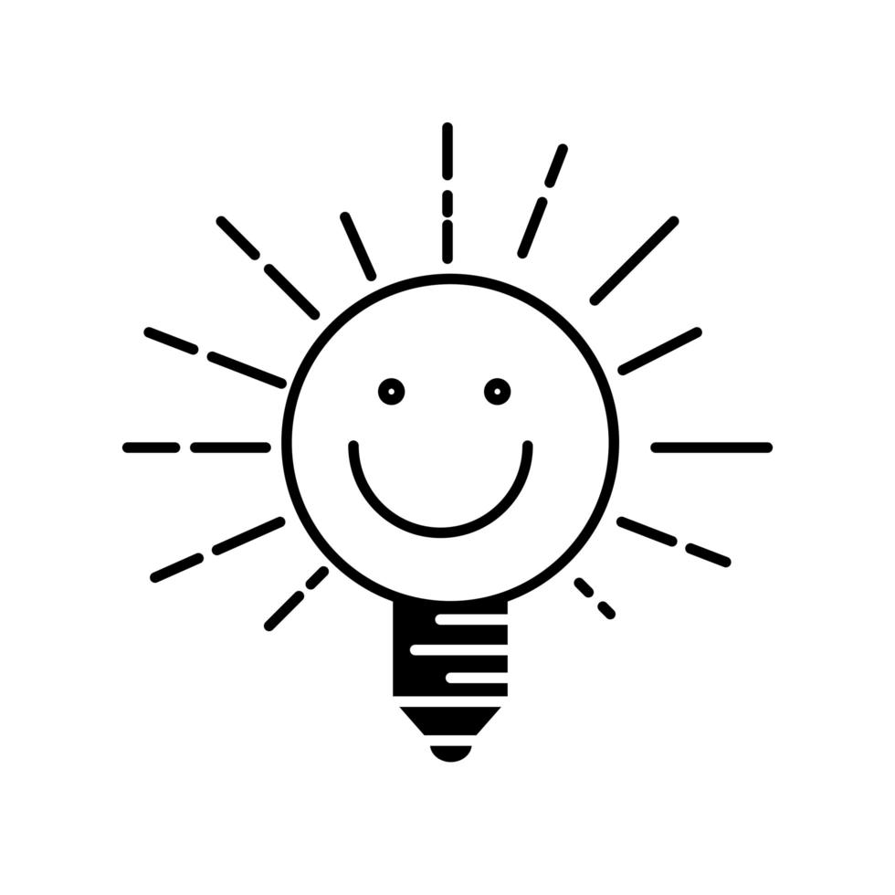 happy bulb light iocn vector